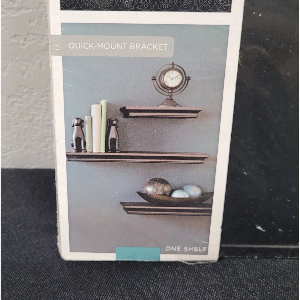 Home Black Finished Floating Wall Shelf 12 in L x 7.75 in W x 1.75 in H New